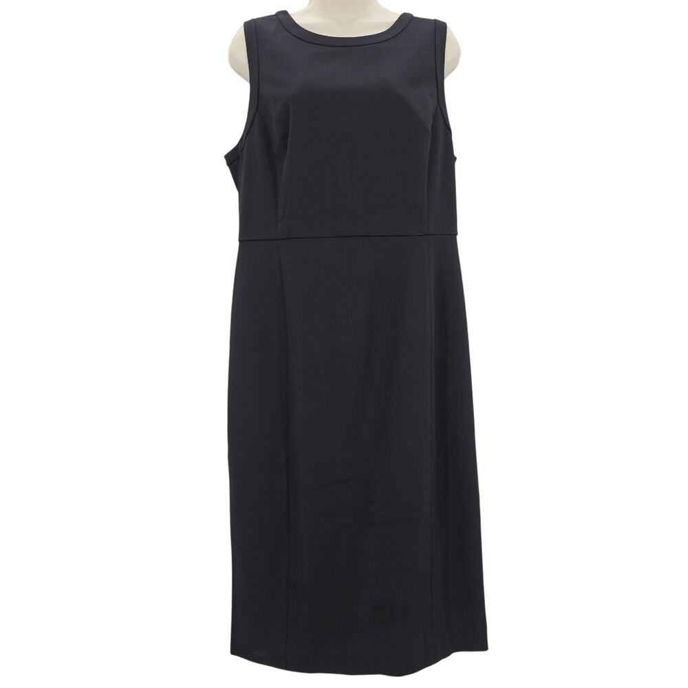 J. Crew Womans size 12 Sleeveless Sheath Tank Midi Dress Office Black BK699 NEW